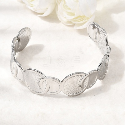 304 Stainless Steel Cuff Bangles for Women BJEW-T030-01P-1