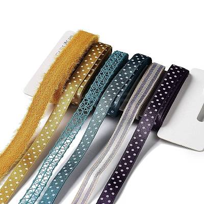 18 Yards 6 Styles Polyester Ribbon SRIB-C001-E06-1