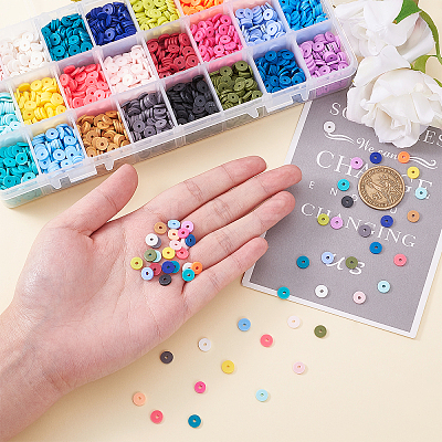 Handmade Polymer Clay Beads CLAY-PH0001-13-6mm-1
