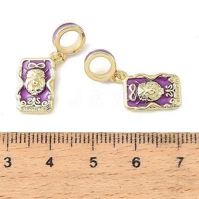 Brass Enamel European Dangle Charms KK-CBA6938-14G-02-1