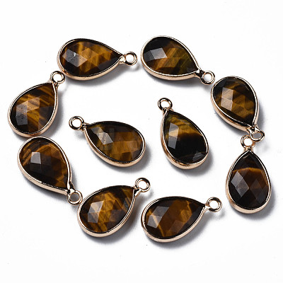 Natural Tiger Eye Pendants G-Q998-033C-1