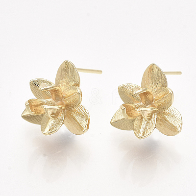 Brass Stud Earring Findings KK-T038-584G-NF-1