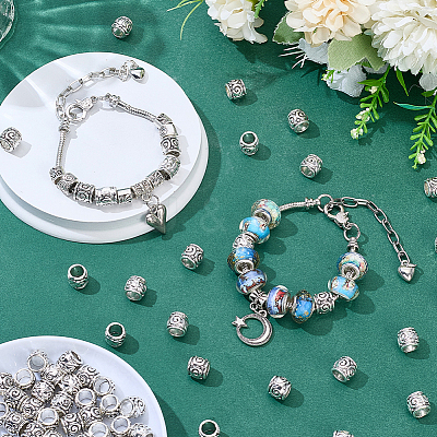 90Pcs Zinc Alloy European Beads FIND-SP0005-97B-1