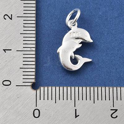 925 Sterling Silver Double Dolphins Charms STER-S009-09S-1