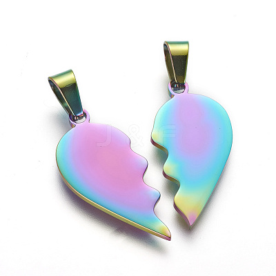 304 Stainless Steel Split Pendants STAS-F214-01M-1