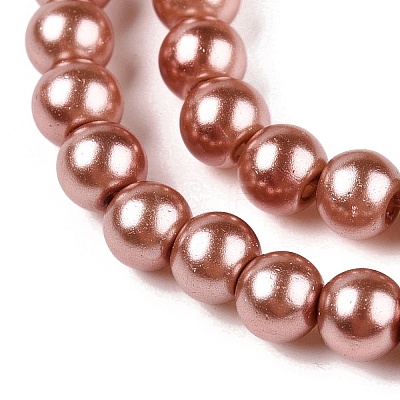 Baking Paint Pearlized Glass Pearl Round Bead Strands HY-Q003-4mm-50-A-1