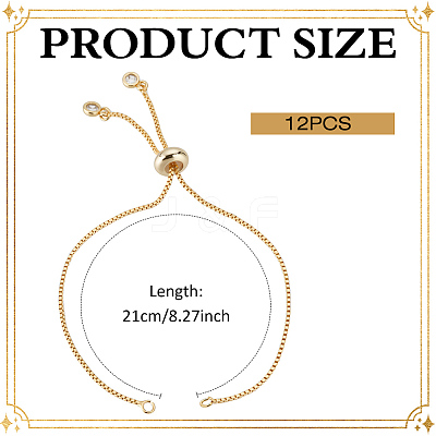 12Pcs Rack Plating Brass Chain Bracelet Making MAK-ME0001-07G-1
