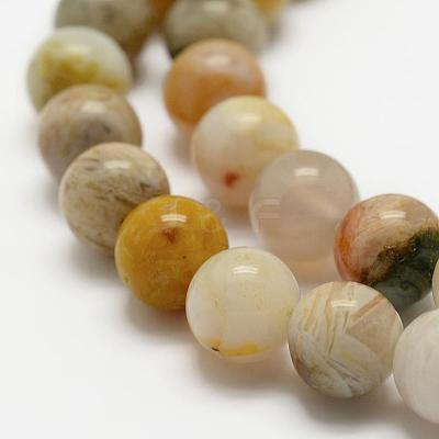 Natural Bamboo Leaf Agate Beads Strands G-K194-4mm-01-1