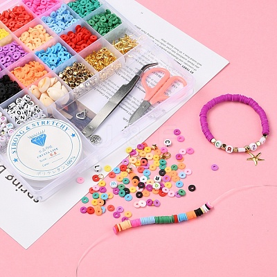2928Pcs Geometry Polymer Clay & Acrylic & CCB Plastic & Shell Beads DIY-YW0002-88-1