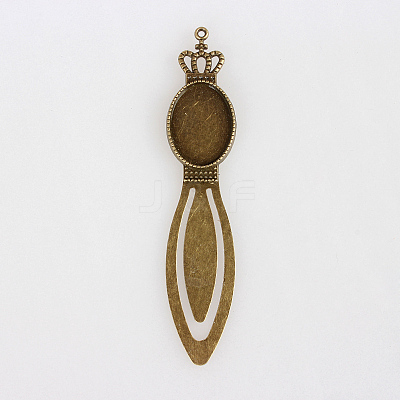 Antique Bronze Iron Bookmark Cabochon Settings X-PALLOY-N0084-14AB-NF-1