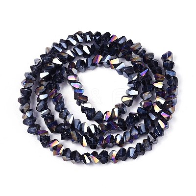 Electroplate Transparent Glass Beads Strands GLAA-N021-4mm-30-1