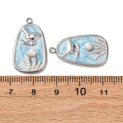 304 Stainless Steel Enamel Pendants STAS-P406-27A-P-1