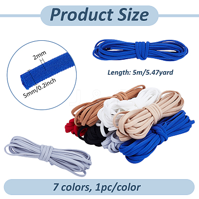 7Pcs 7 Colors Nylon Elastic Cord OCOR-PH0005-60-1