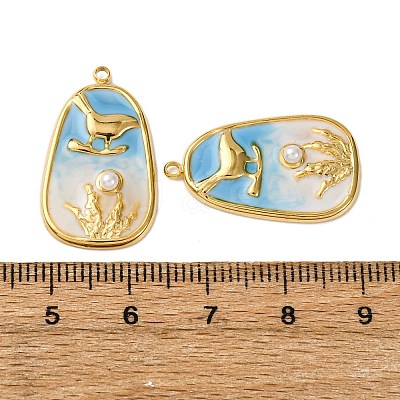 304 Stainless Steel Enamel Pendants STAS-L299-22G-03-1