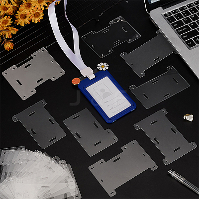 24Pcs 8 Styles Transparent PVC Badge Display Cards CDIS-FG0001-67-1