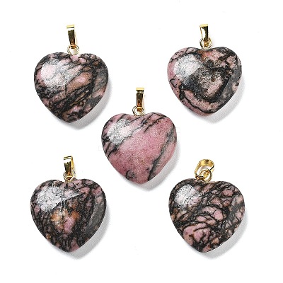 Natural Rhodonite Pendants G-G956-B22-G-1