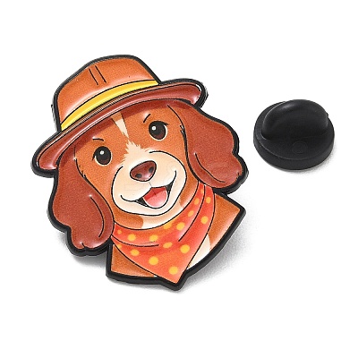 Cocker Spaniel in Explorer Hat Alloy Enamel Pins AL-CBA6DDE-03D-1