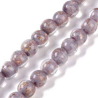 Handmade Gold Sand Lampwork Beads LAMP-Z009-01L-1
