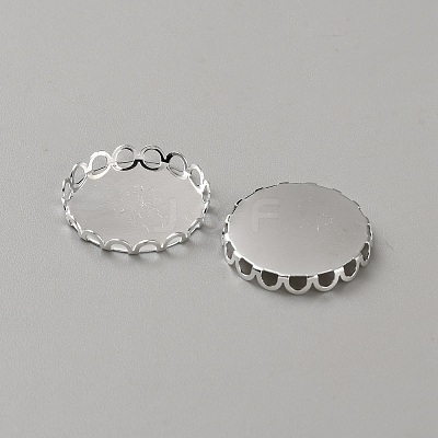 Brass Tray Settings for Cabochons KK-WH0030-17S-1