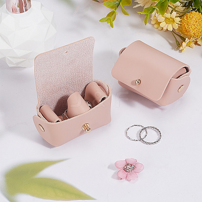 PU Imitation Leather Wedding Ring Pouch ABAG-WH0045-10C-1