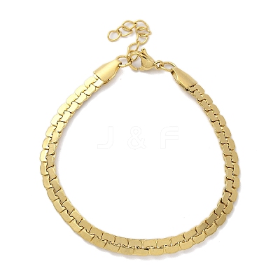 304 Stainless Steel Snake Link Chain Bracelets for Women BJEW-F488-22G-1