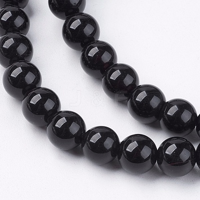 Natural Black Onyx Beads Strands G-H1567-6MM-1