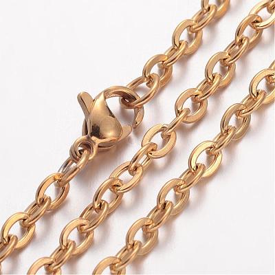Ion Plating(IP) 304 Stainless Steel Necklace MAK-K004-09G-1
