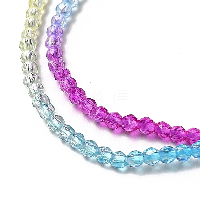 Transparent Gradient Color Glass Beads Strands GLAA-H021-01A-16-1