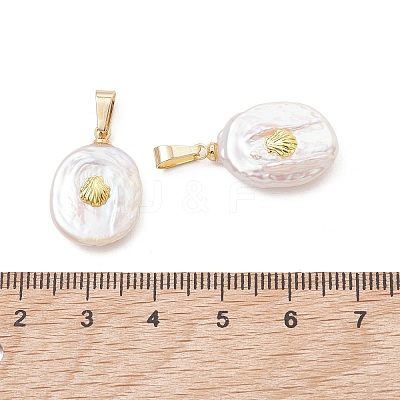 Natural Baroque Keshi Pearl Pendants PALLOY-JF05472-1