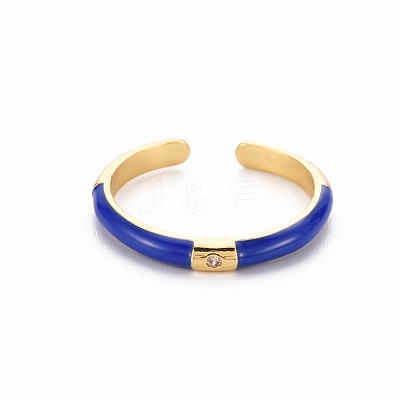 Brass Enamel Cuff Rings RJEW-T016-24D-NF-1