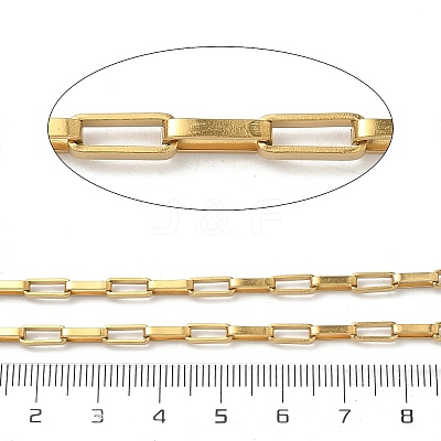 Handmade 304 Stainless Steel Rectangle Box Chains STAS-F341-04G-1