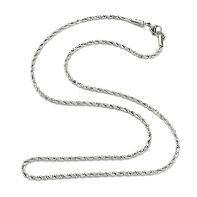 Tarnish Resistant Twisted Stainless Steel Rope Chain Necklace Making X-NJEW-507L-10-1