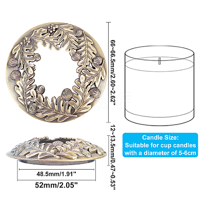 Alloy Candle Lids PALLOY-PH0013-67-1