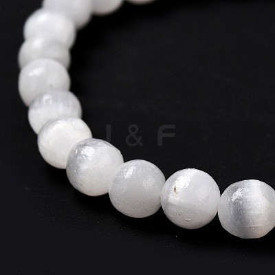 Natural Selenite Beaded Stretch Bracelets BJEW-F414-01A-02-1