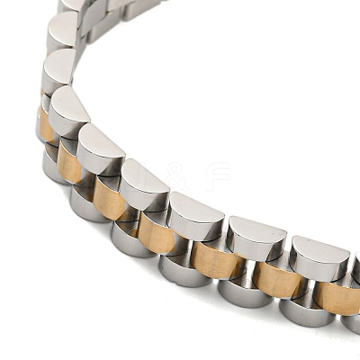 Ion Plating(IP) 304 Stainless Steel Thick Link Chain Bracelet Hand Polished BJEW-G649-10B-C-1