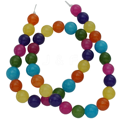 Dyed Natural White Jade Beads Strands X-JB6mm-1