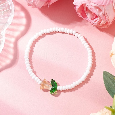 Glass Seed Beads Stretch Bracelets for Women BJEW-MZ00200-06-1