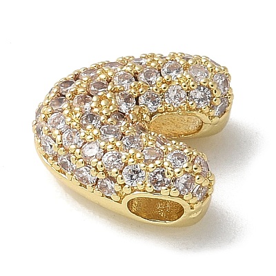 Brass Micro Pave Cubic Zirconia Beads LS-KK-P290-61G-V-1
