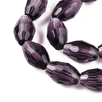 Transparent Glass Beads Strands EGLA-A037-T6x8mm-D14-1