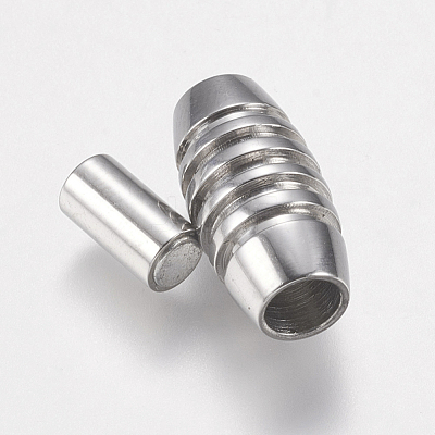 Tarnish Resistant 304 Stainless Steel Magnetic Clasps with Glue-in Ends STAS-F149-02P-B-1