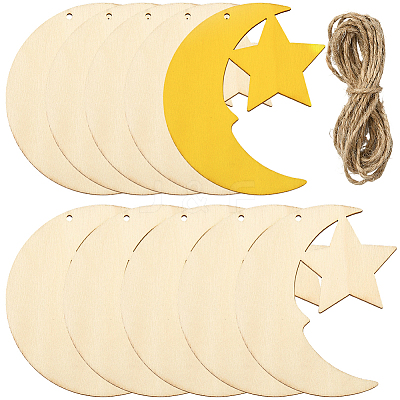 Unfinished Blank MDF Pendants Set for Painting Arts WOOD-WH20008-13J-1