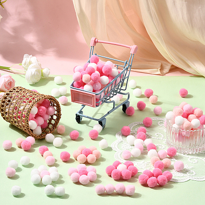 400Pcs 4 Colors Polyester Pom Pom Balls DIY-SC0031-37B-1