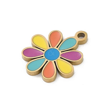 304 Stainless Steel Enamel Pendants STAS-I325-102E-G-1