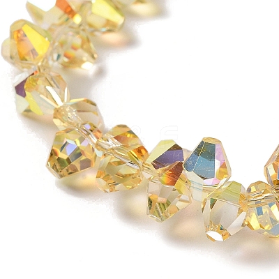 Half Rainbow Plated Electroplate Beads Strands EGLA-H104-07A-HR02-1