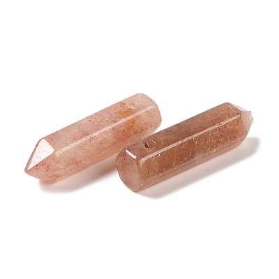 Natural Strawberry Quartz Pointed Pendants G-D460-01K-1