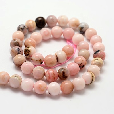 Round Natural Pink Opal Beads Strands G-K071-8mm-1