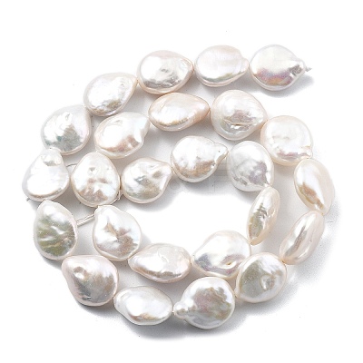 Natural Baroque Keshi Pearl Beads Strands PEAR-B004-16F-02A-01-1
