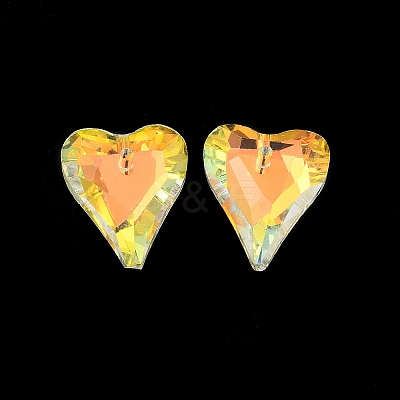 Electroplated Glass Pendants EGLA-M029-05-1