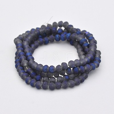 Full Rainbow Plated Faceted Rondelle Glass Beads Strands EGLA-J054-4x3mm-FR04-1