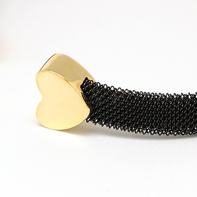 304 Stainless Steel Mesh Bangles BJEW-N225-34A-1